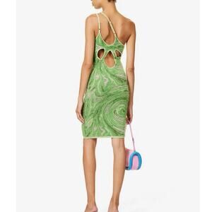 House Of Sunny Hot Springs Hockey Mini Knitted Dress in Grass Green Size 6